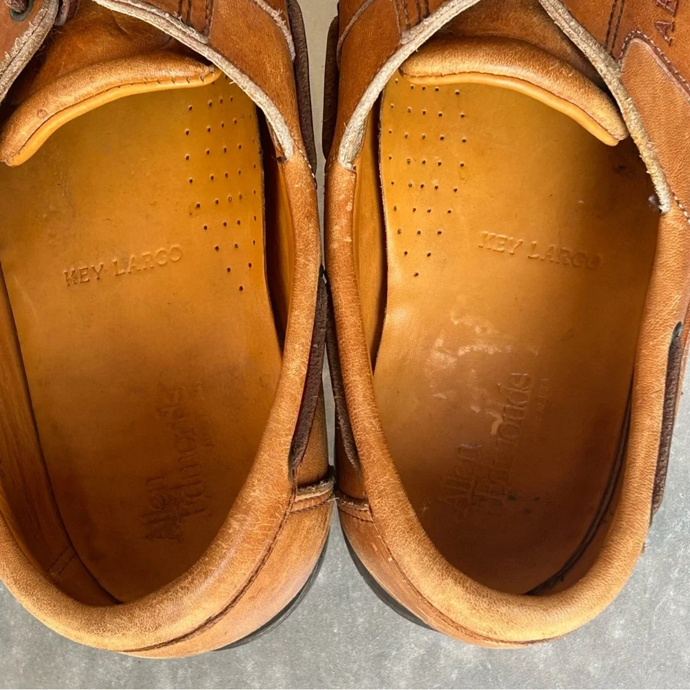 Allen Edmonds Key Largo Deck Boat Shoes Men 12B Brown Leather Vibram Moc Toe USA